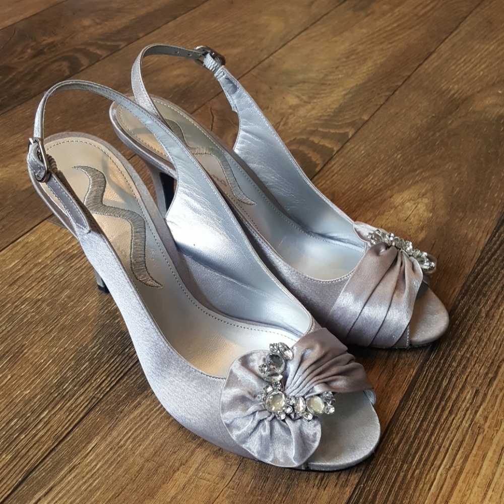 Nina Silver Satin heels